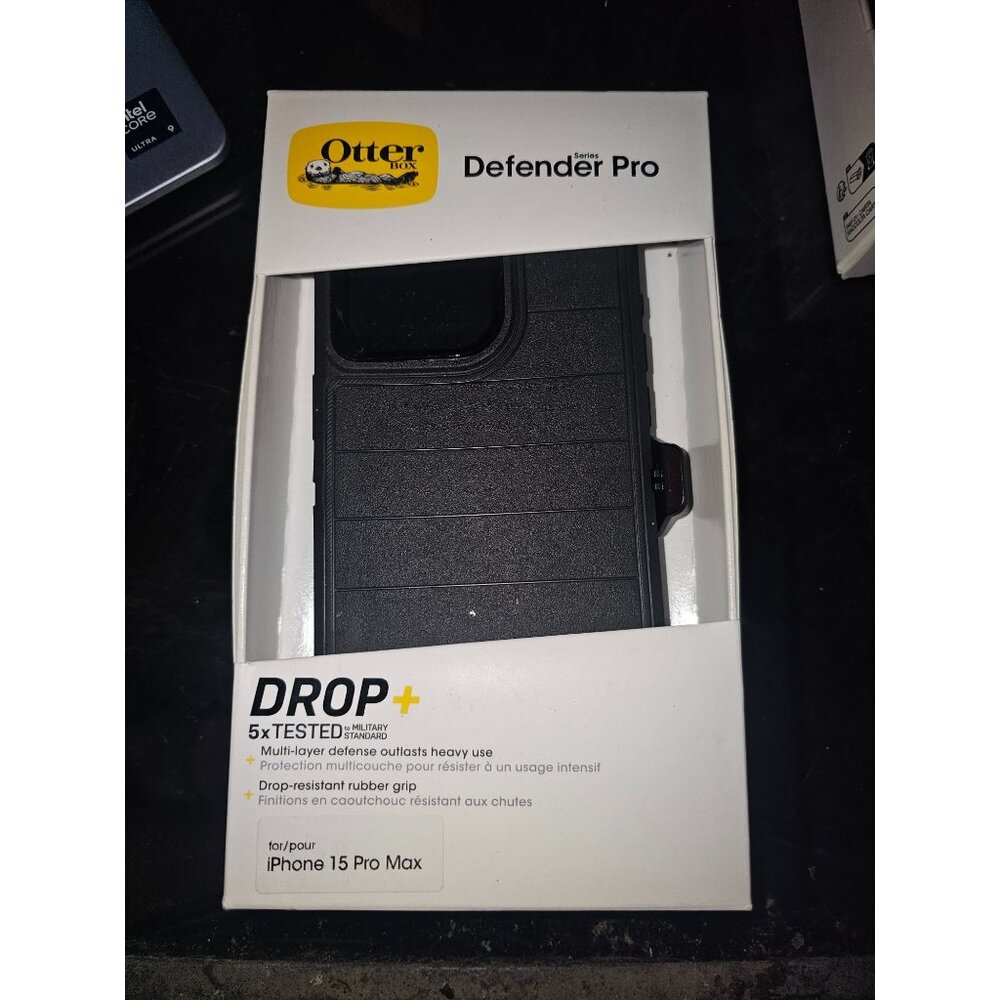 OtterBox iPhone 15 Pro MAX (Only) Defender Series Pro Case - Black, Screenless,
